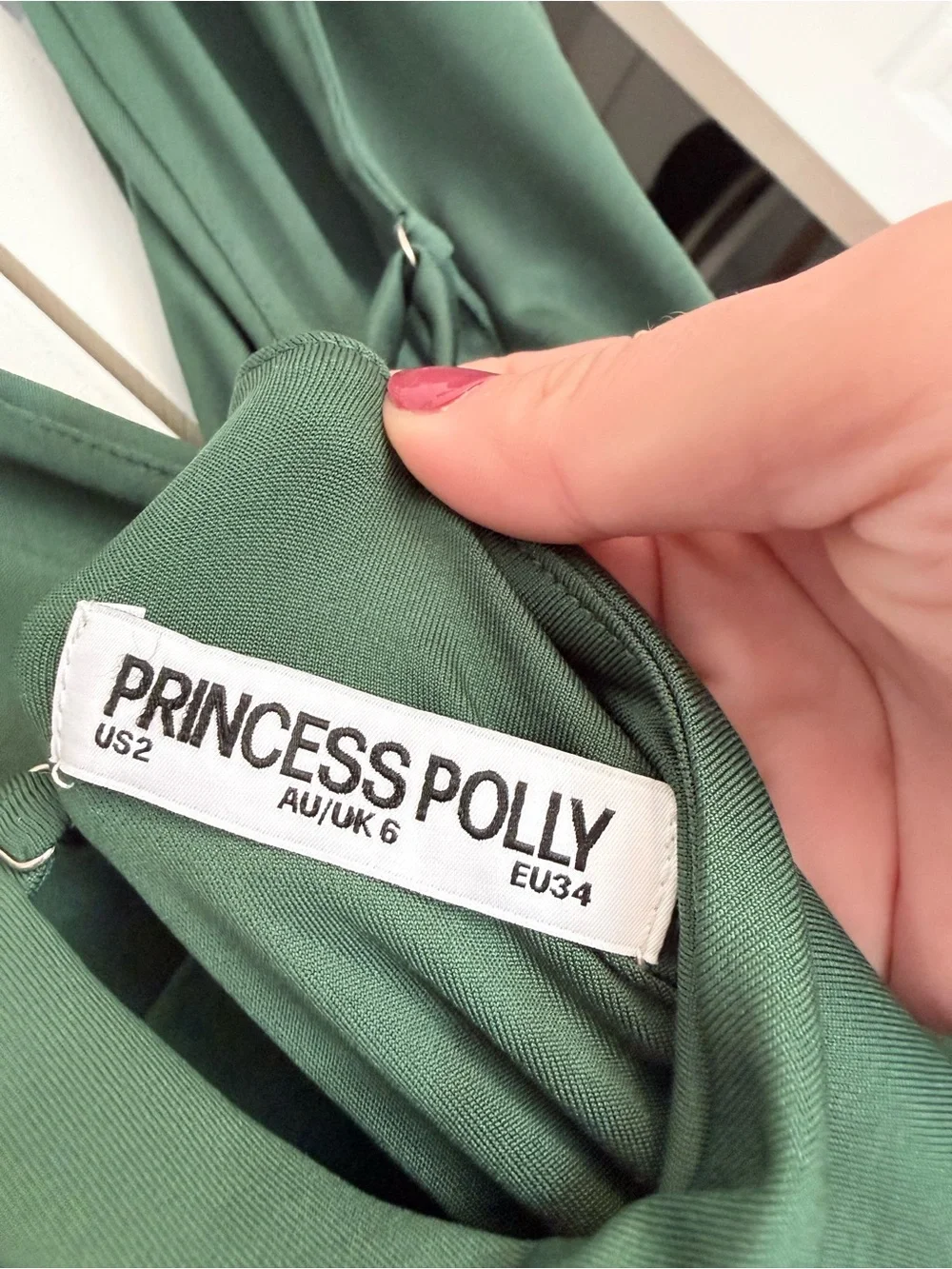 Princess Polly Sage Green Plunge Open Back Maxi Dress XS